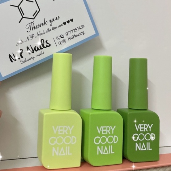 3 chai sơn gel tông xanh bơ siêu hot VERY GOOD NAIL Hàn Quốc chính hãng bao test chất sơn