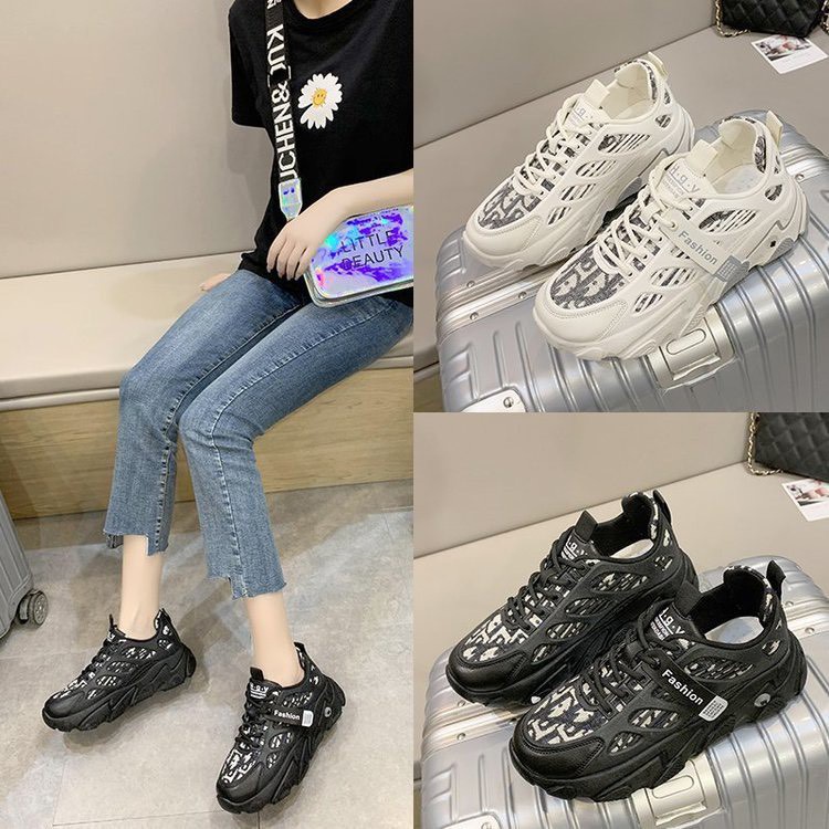 Giày thể thao nữ đế cao thấp cổ , Giày thể thao sneaker nữ GD độn đế thông hơi siêu hot trend | BigBuy360 - bigbuy360.vn