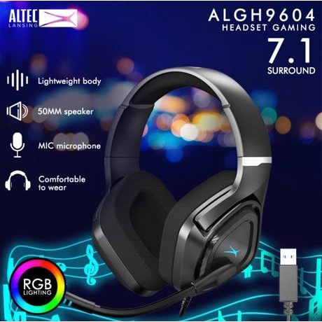 Tai nghe 7.1 gaming ALTEC ALGH9602 led RGB - giả lập sống động - Có Đèn LED, cổng USB