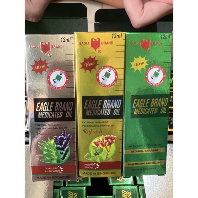 Dầu gió xanh, trắng, vàng con ó Eagle Brand dạng lăn