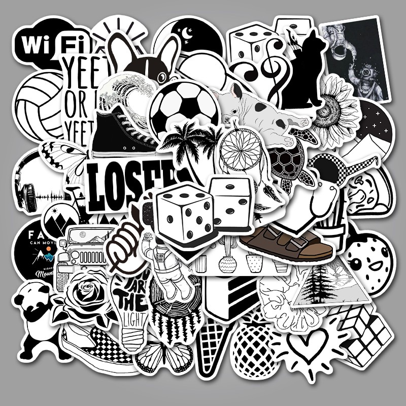 Set 50 Miếng Dán Trang Trí Chống Thấm Nước In Hình Xinh Xắn