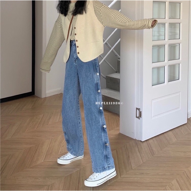 [Mã FAMARAL1 giảm 10K đơn 50K] [ẢNH THẬT ĐỘC QUYỀN REPLEI1986] Quần jeans đính nút 129