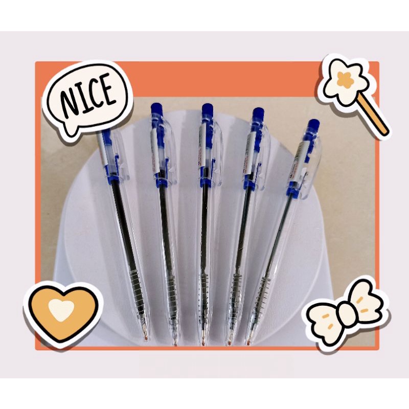 1 cây bút bi mực xanh thân trong Gstar ngòi 0.5mm viết êm