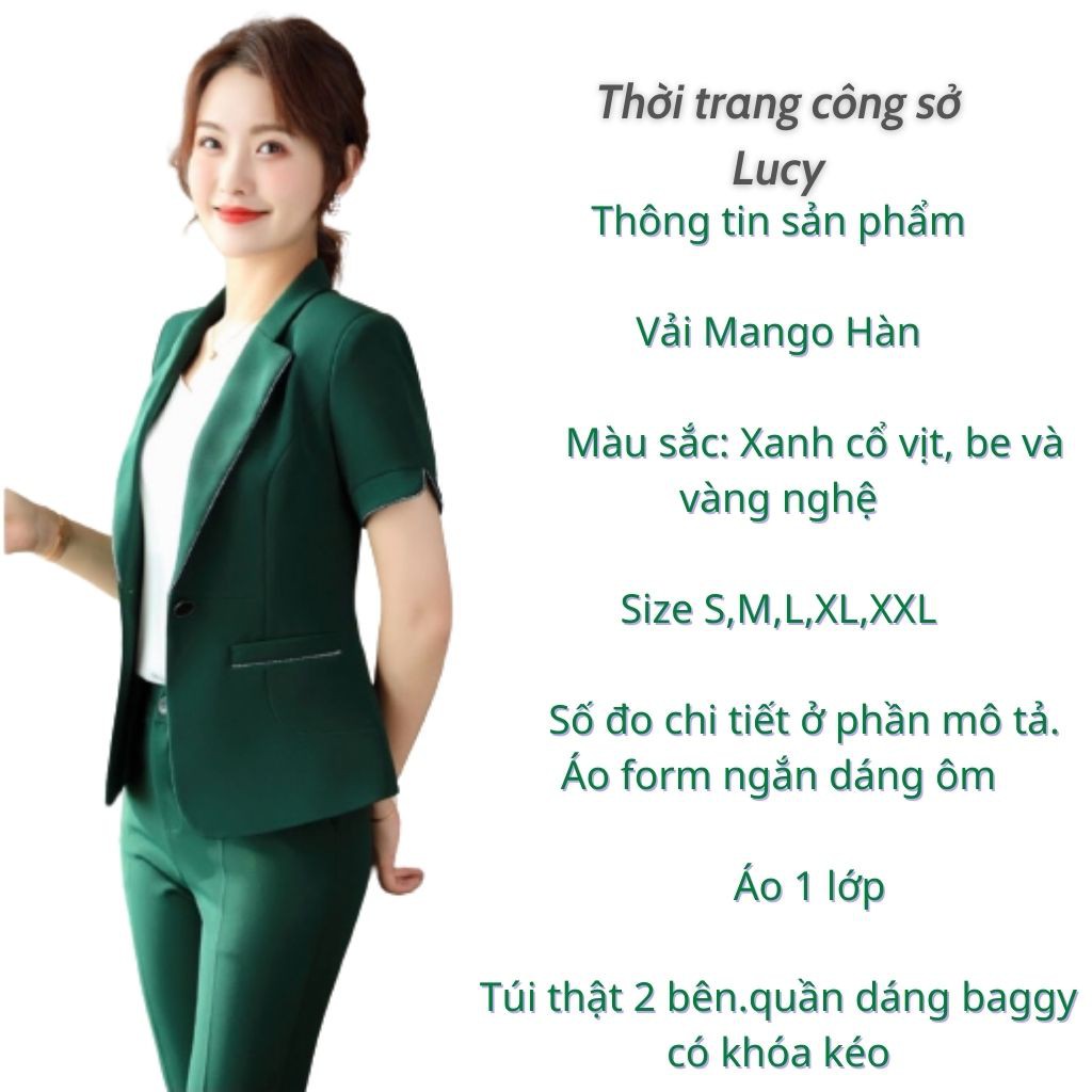 Bộ Vest Ngắn Tay LUCY Nhiều Màu Siêu Hot Hè 2021 Nhiều Màu Form Ôm Dáng Chuẩn Hàn Quốc | BigBuy360 - bigbuy360.vn