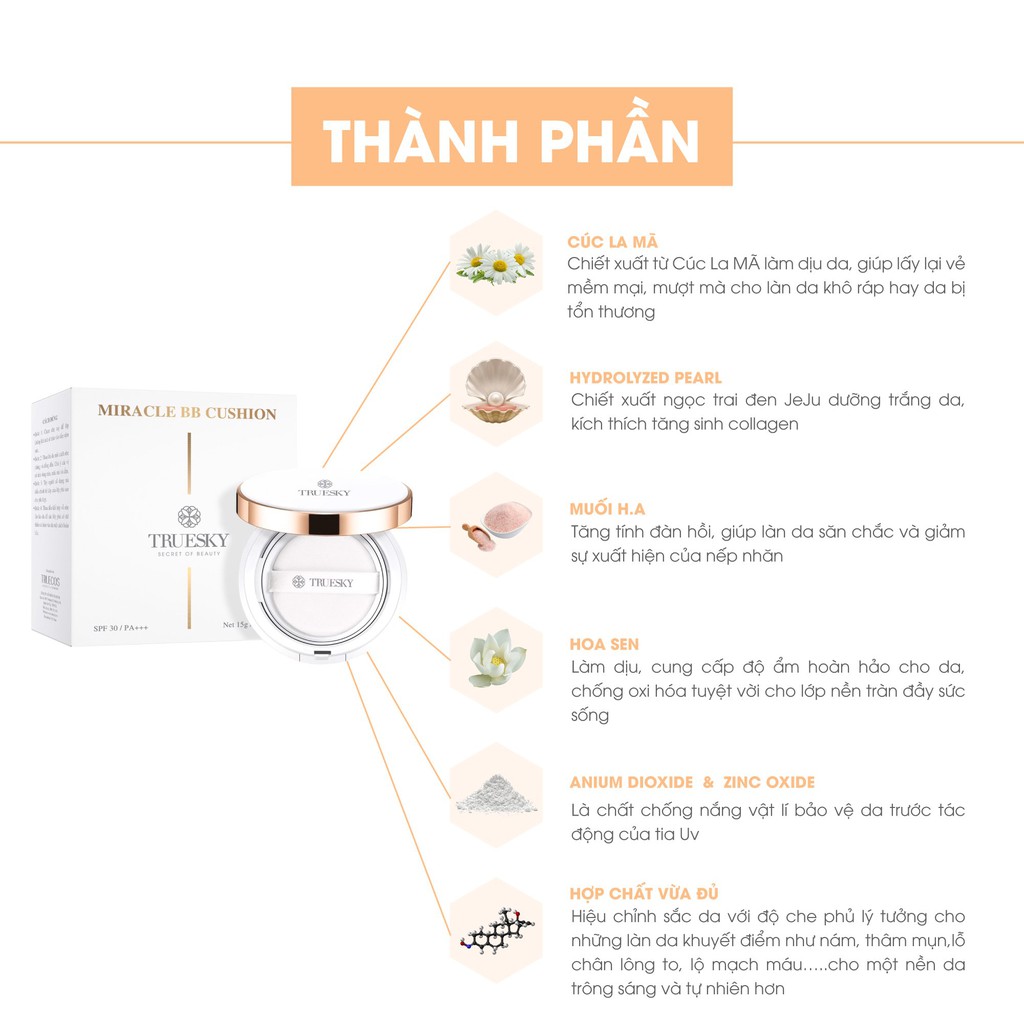Combo cushion che khuyết điểm Truesky Version 2 tông sáng 15g + son kem lì Truesky bền màu, mịn môi 4ml | BigBuy360 - bigbuy360.vn