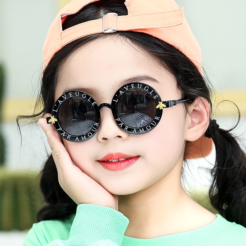 Kính Mát Gọng Tròn Nhỏ Hình Chú Ong Dễ Thương Phong Cách Hàn Quốc Cho Bé