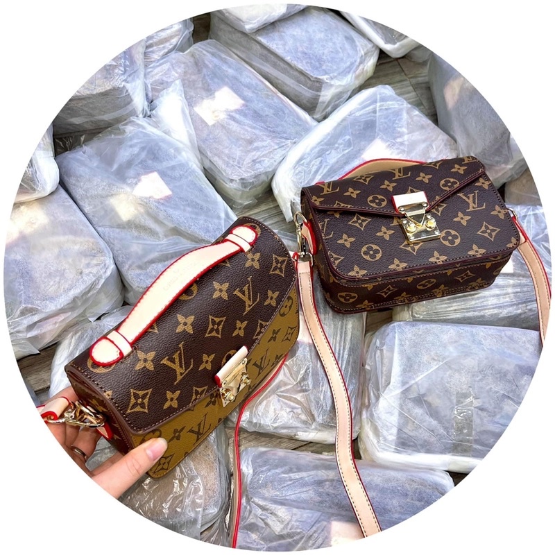 Túi Xách Nữ Đeo Chéo Hoạ Tiết L.V, Túi Nữ Đeo Vai Khoá Vuông