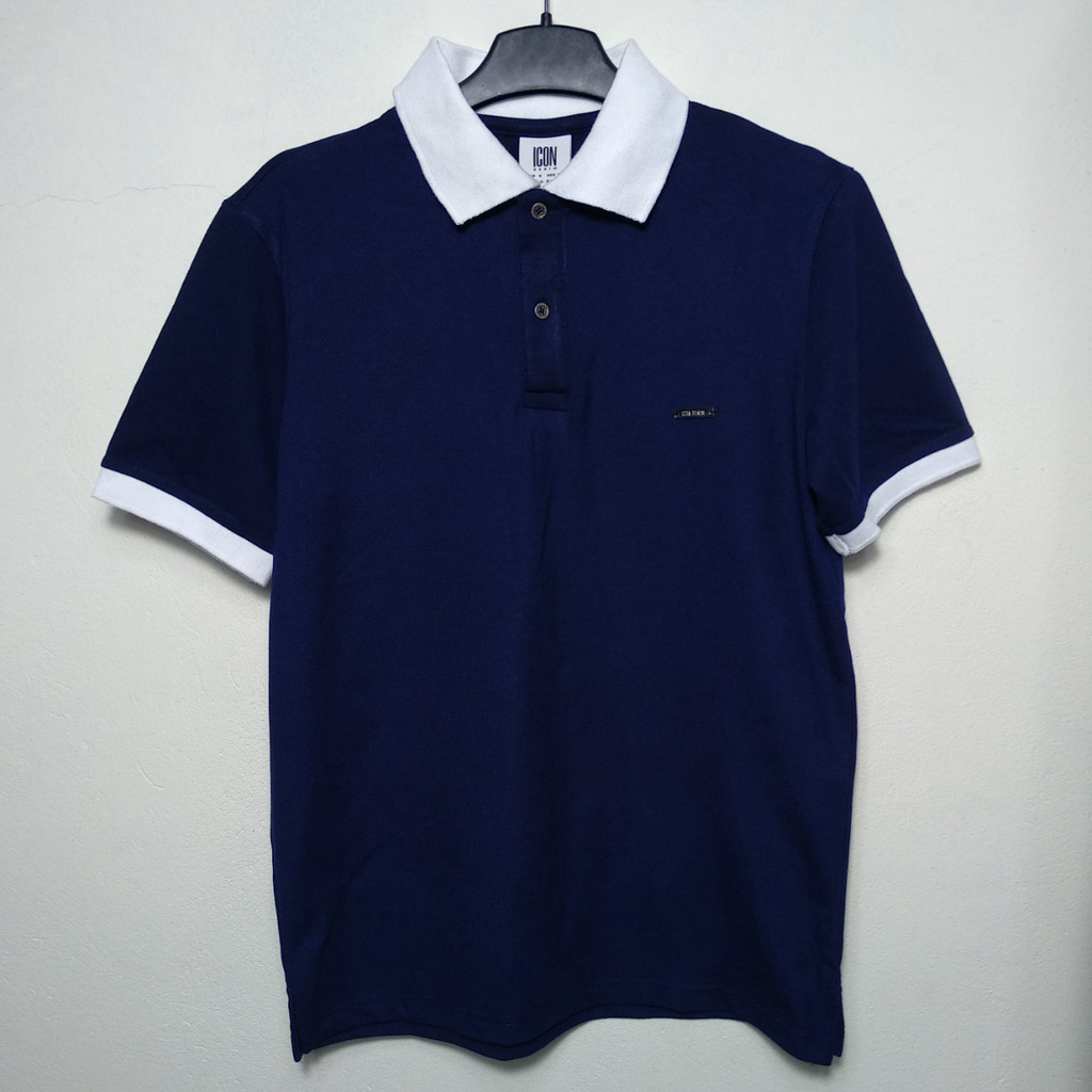 Áo Polo nam màu xanh than vải cá sấu