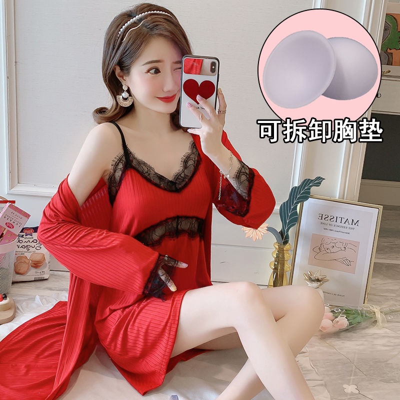 Ms. Áo choàng ngủ vải lụa quyến rũ cho nữ