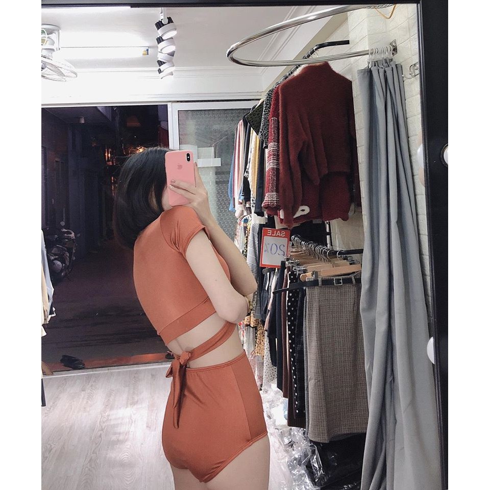 Đồ bơi bikini hai mảnh cam đất đẹp mặc đi biển đi bơi ( Hàng loại 1) | BigBuy360 - bigbuy360.vn
