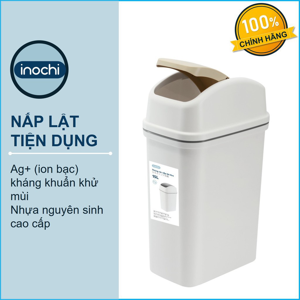 Thùng Rác Nhựa Nắp Lật Inochi 10 Lít Rất Đẹp Làm Sọt Rác Văn Phòng, Khách Sạn, Đựng Rác Gia Đình, Để Bàn Trong Nhà