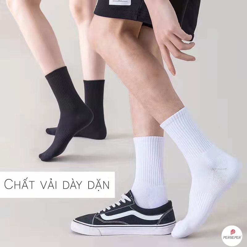 Tất vớ nam nữ 3 màu trắng đen xám trơn unisex chất liệu vải Hàn co giãn bốn chiều - Orin Shop CR003