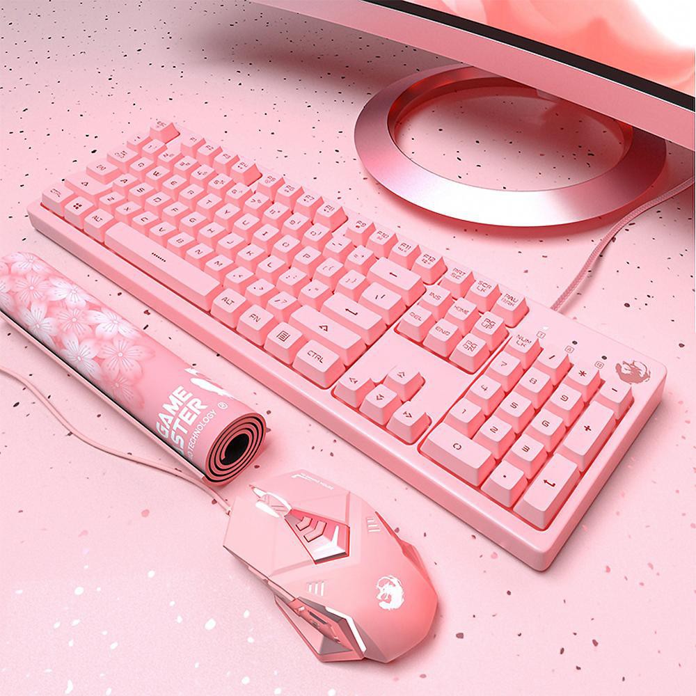 Combo Bộ Bàn Phím Giả Cơ Hồng LongTao - Chuột Gaming - Tai Nghe - Lót Chuột Hello Kitty OverSize | BigBuy360 - bigbuy360.vn