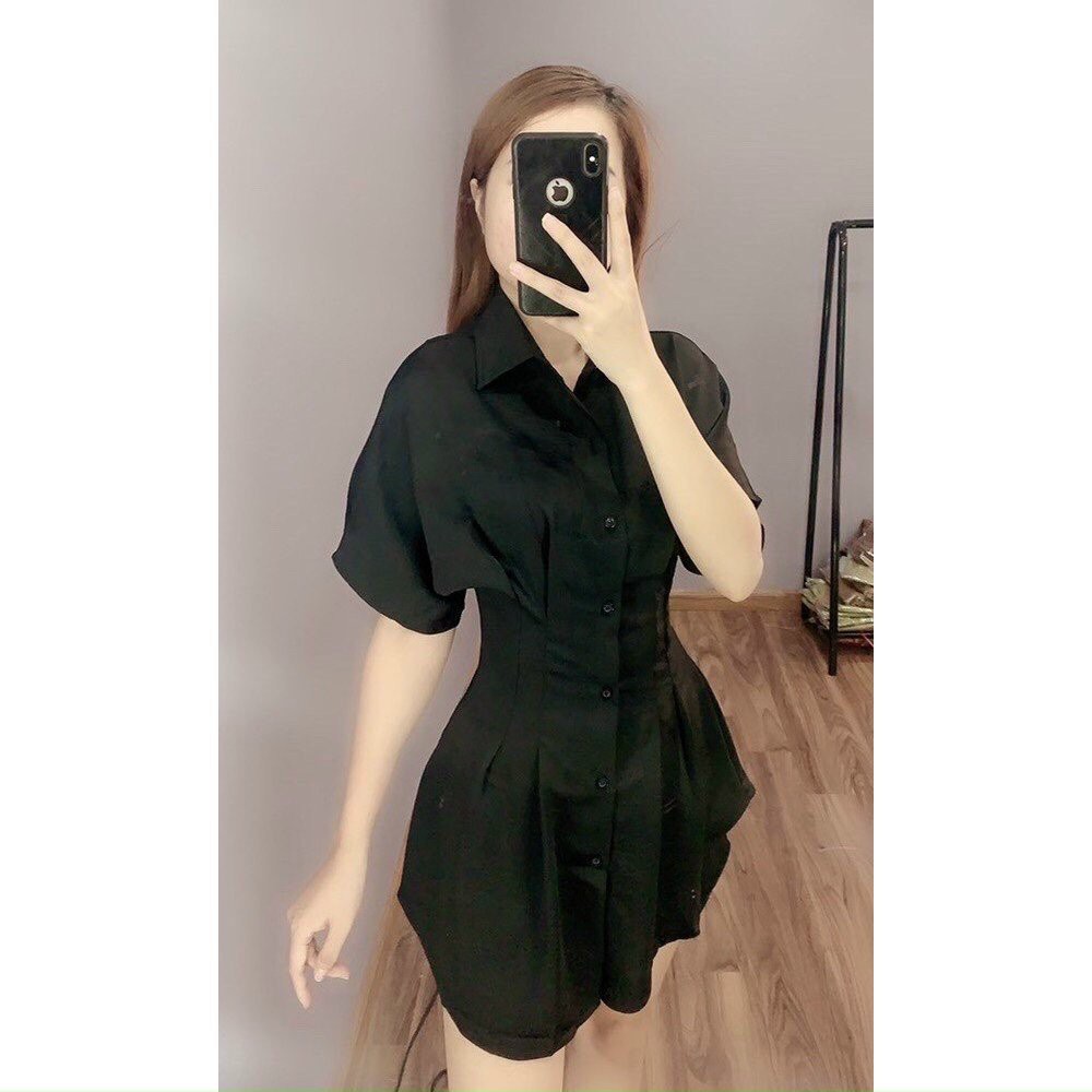 Đầm Váy Dáng Xòe Kiểu Sơ Mi Nhiều Màu Tôn Dáng Siêu Xinh Thời Trang Nữ đi chơi, Dự Tiệc