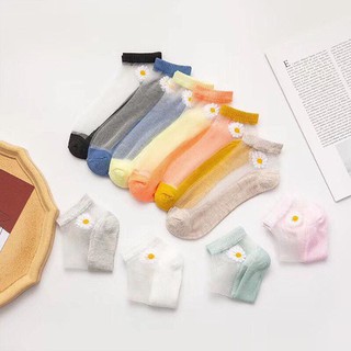 ĐÔI TẤT LƯỚI THÊU HOA CÚC CHO NỮ