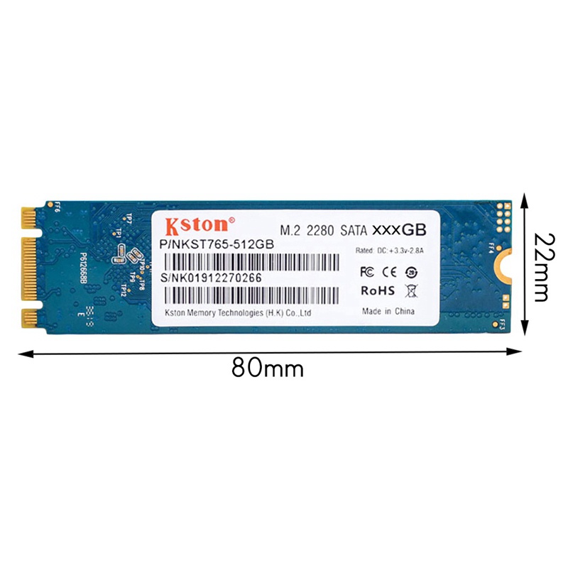 Kston 64GB SSD M.2 NGFF 2280 SATA 6Gb/S 3D NAND TLC 500MB/S Notebook Desktop Internal Solid State Drive | BigBuy360 - bigbuy360.vn