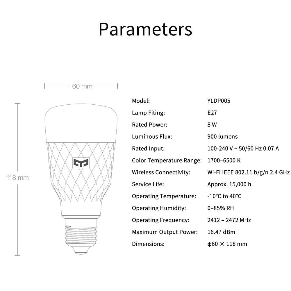 Yeelight W3/W4 và Bóng đèn LED RGB thông minh 1SE/Phiên bản quốc tế 16 triệu màu Kiểm soát ứng dụng