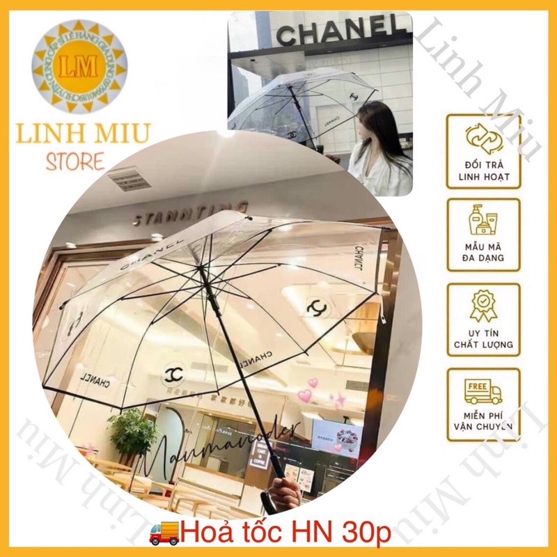 Ô Trong Suốt Chà_Neo Gấp Gọn ☘️Ô Chanel Loại Đẹp☘️ Phụ Kiện Thời Trang Cho Giới Trẻ Chụp Ảnh Sống Ảo [Hàng sẵn kho]