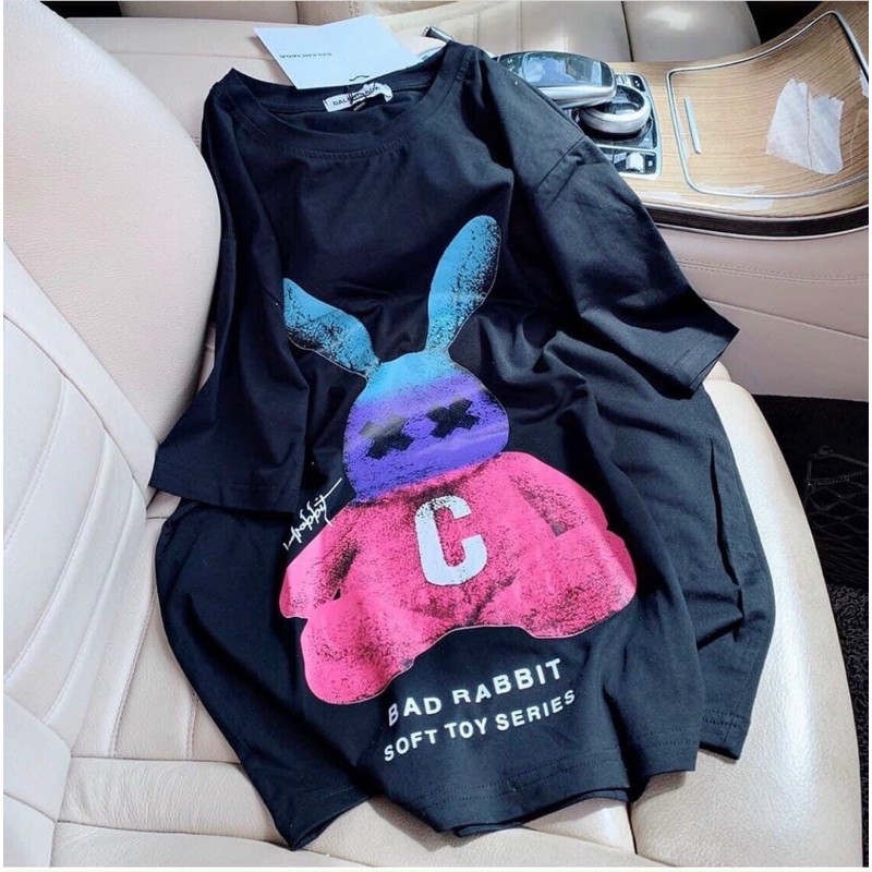 áo thun in 3D form rộng siêu hot áo in thỏ