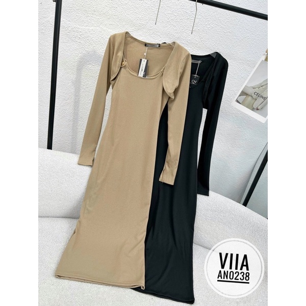 Set váy cúc đồng kèm Áo khoác len tăm #AN0238 VIIA DESIGN