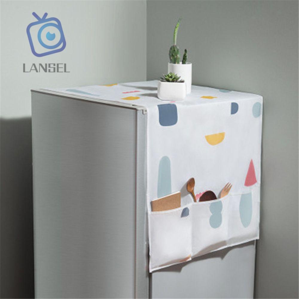 Vỏ Bọc Bảo Vệ Tủ Lạnh/ Tủ Lạnh Chất Liệu Peva Chống Thấm Nước/ Bụi Bẩn Họa Tiết Hoa Tiện Dụng