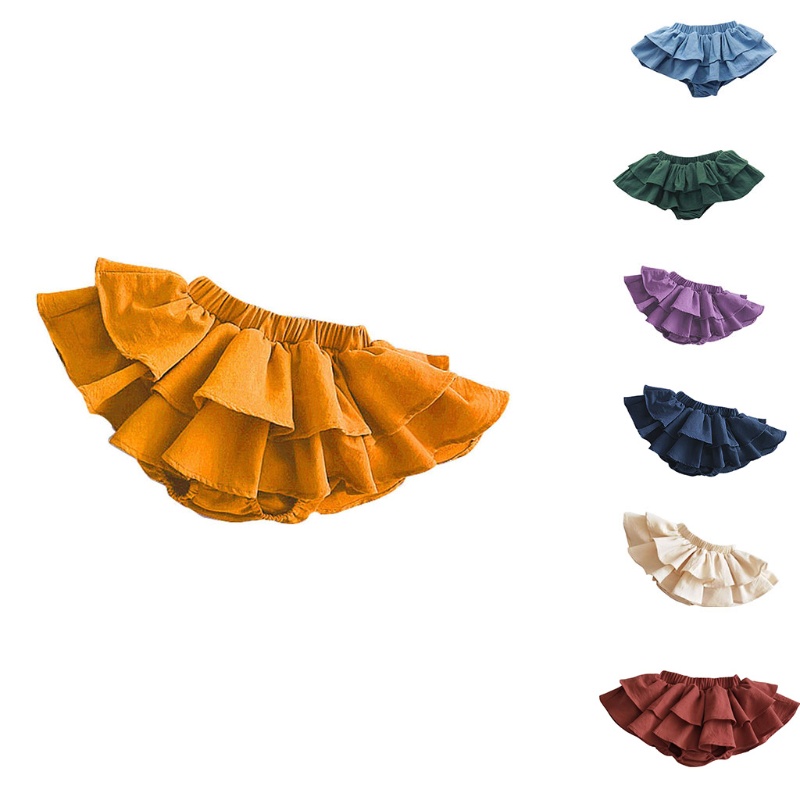 Quần Short Cotton Giả Váy Hai Lớp Thời Trang Dành Cho Bé Gái