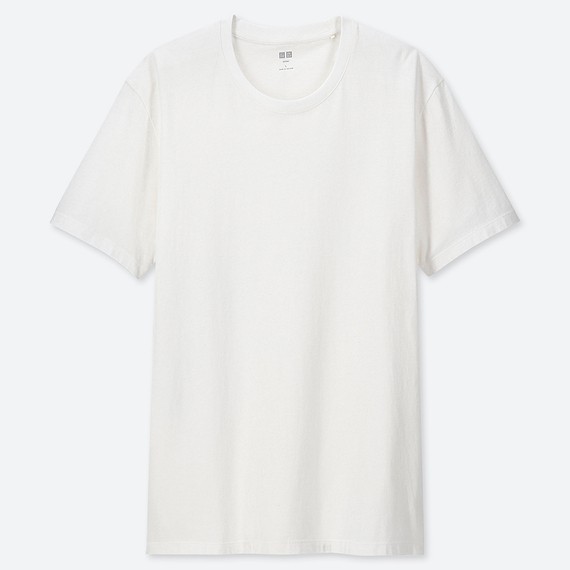 Áo Thun Cotton Trắng Trơn In Chữ Uniqlo Supima