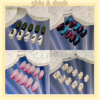 Nail box 24 móng giả kèm keo dán móng họa tiết hợp thời trang