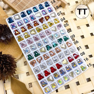 Set 10 viên đá khối chân vàng hình trái tim