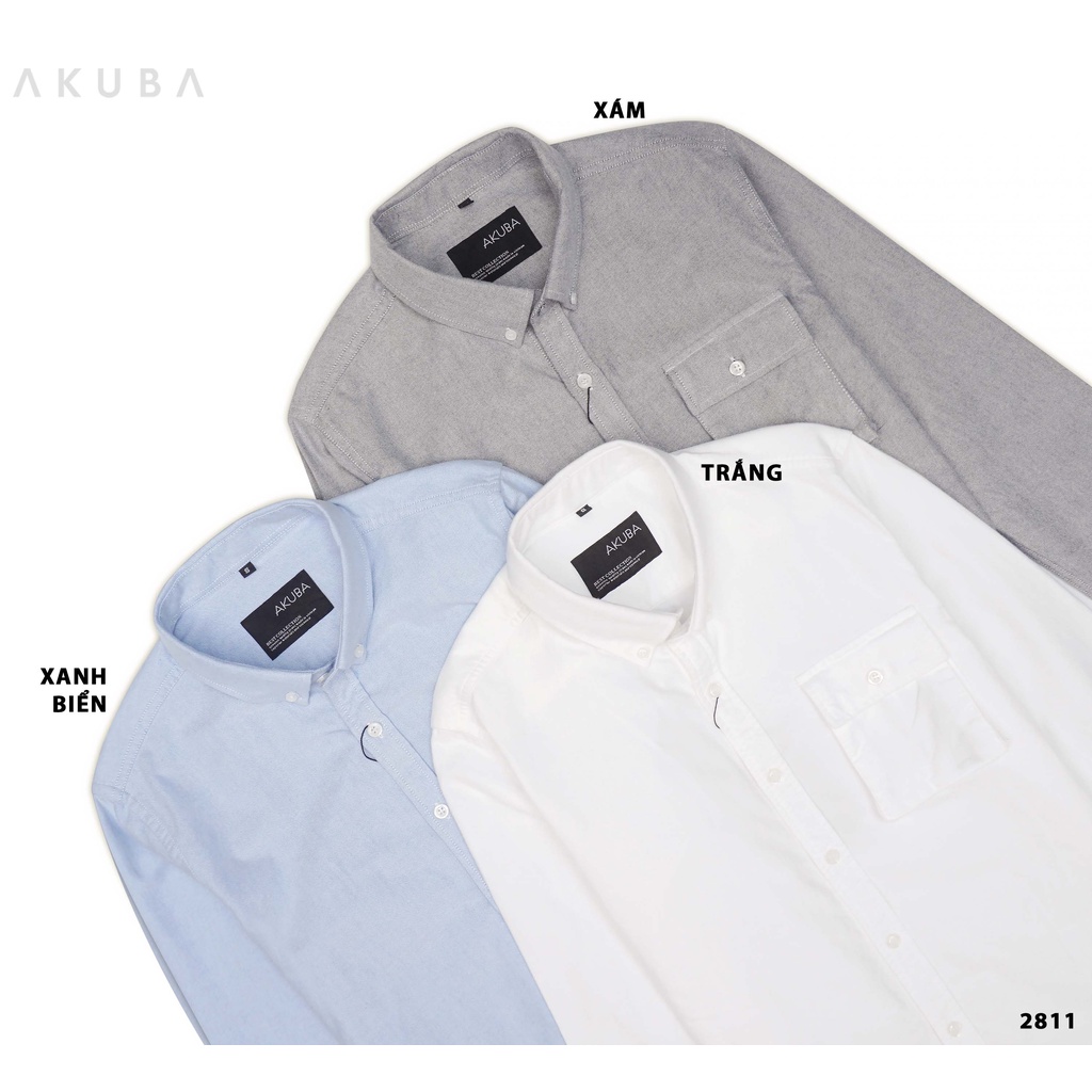Áo sơ mi Akuba công sở form slimfit chất cotton thấm hút tốt 2811