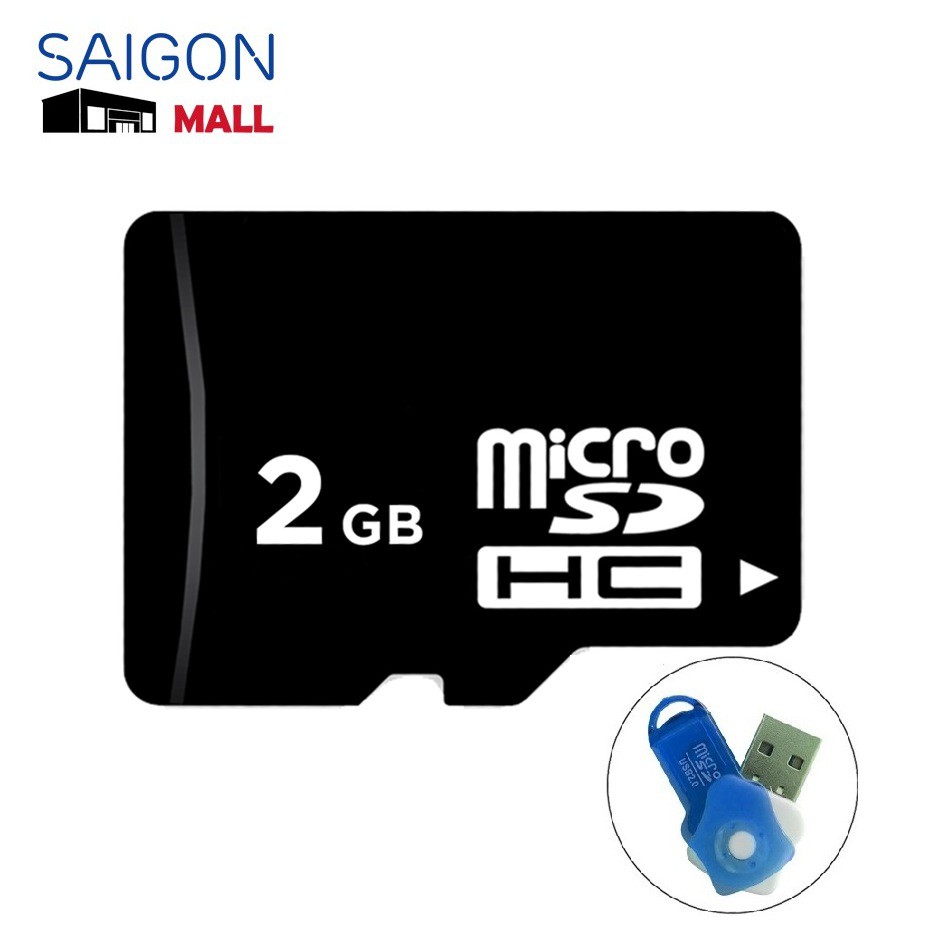 Thẻ nhớ 2Gb microSDHC OEM tặng đầu đọc thẻ nhớ micro ( ngẫu nhiên) - Bảo hành 1 năm