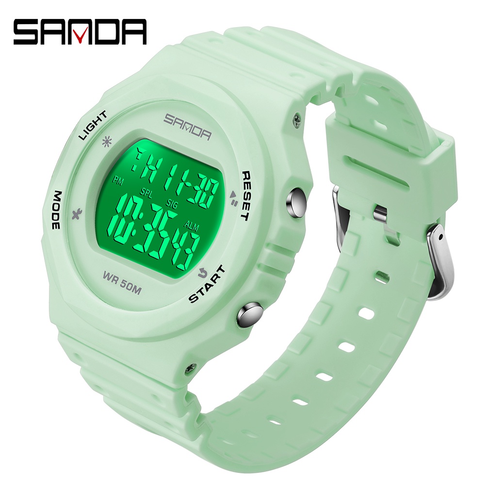 Đồng Hồ Thể Thao Sanda Chống Thấm Nước Đa Chức Năng Có Đèn LED Phát Sáng Hiện Đại 6069-11