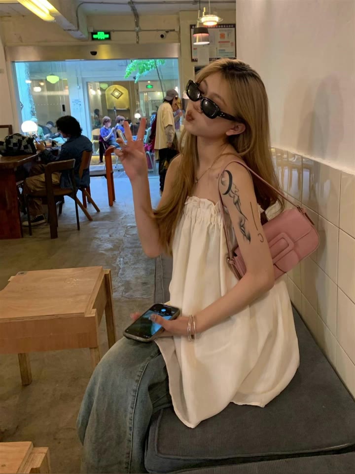 Ethelgirl Áo Hai Dây Form Rộng Kiểu Dáng Đơn Giản Hợp Thời Trang Theo Phong Cách Hàn Quốc Cho Nữ | BigBuy360 - bigbuy360.vn