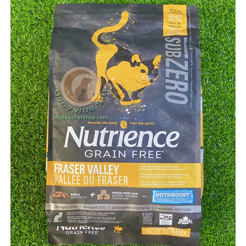 Hạt Nutrience SubZero Cho Mèo Mọi Độ Tuổi - Gà Tây, Cá Hồi &amp; Rau Củ Quả 5kg