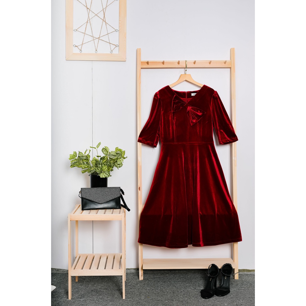 Đầm nhung dáng xòe Emspo DS4167