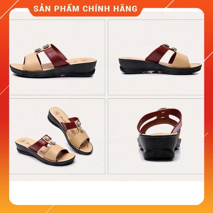 Dép nữ trung niên cho bà cho mẹ ⚡️ FREESHIP ⚡️ đế cao su đúc đi bền êm chân