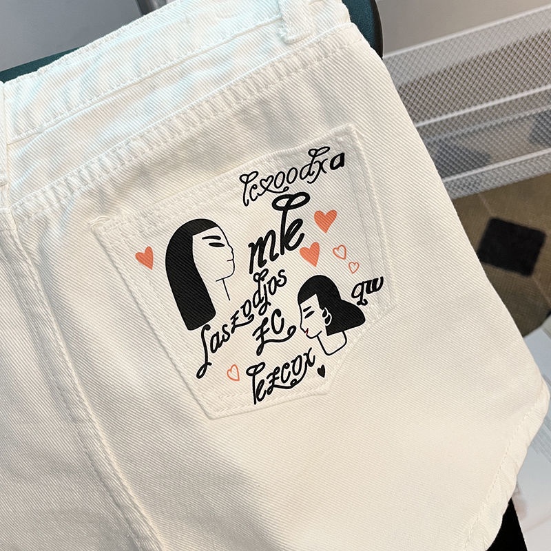 Quần Short denim cotton Ống Rộng Lưng Cao Mẫu Mới Cho Nữ