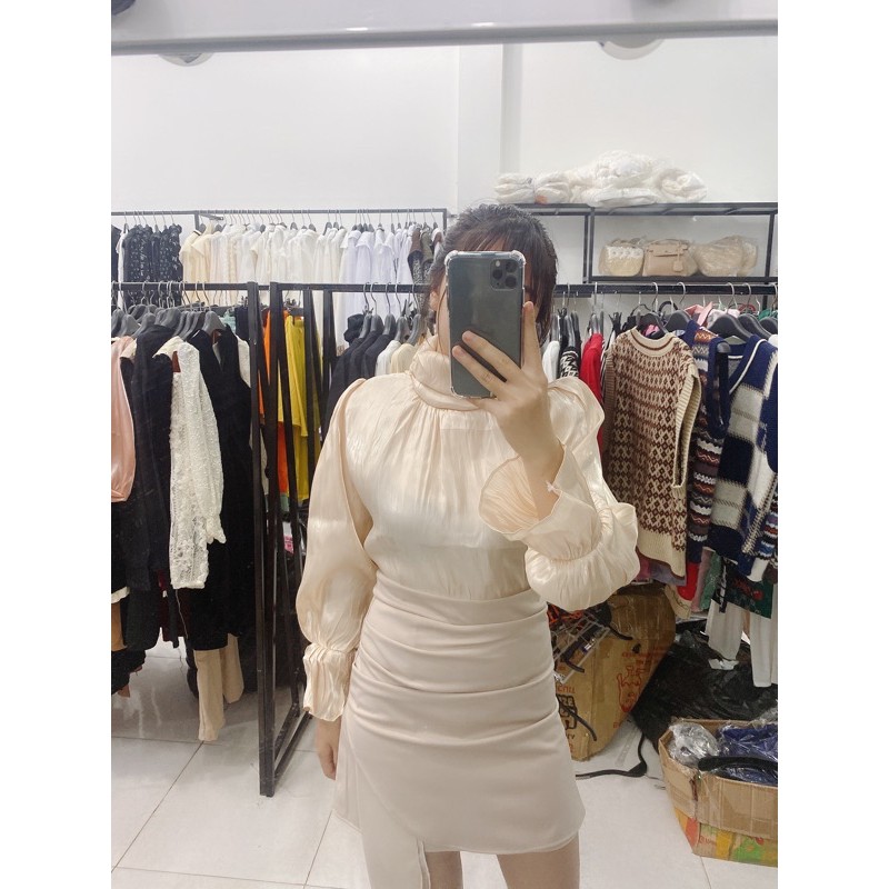 SET ÁO TƠ TAY BÈO MIX CHÂN VÁY VẠT LỆCH | BigBuy360 - bigbuy360.vn