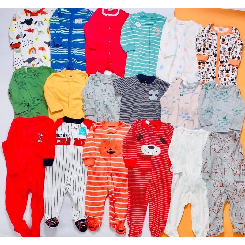 Set 3 body liền thân sleepsuit không vớ và có vớ hãng Next, Cater’s , Geoger ,Zapa, disney xuất dư (mẫu ngẫu nhiên)