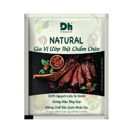 Gia vị ướp thịt Chấm Chéo Natural DH Foods Gói 10Gam - Tự hào gia vị Việt