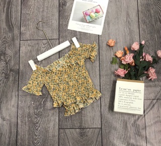 Áo croptop voan hoa nhúng