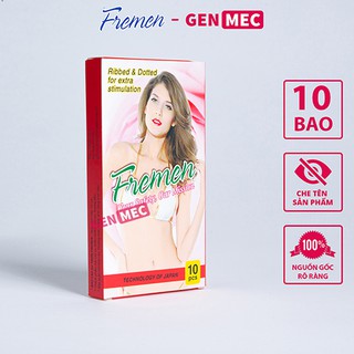 Bao cao su Gân Gai Fremen Nhiều GeL Bôi Trơn - Siêu Thăng Hoa - BCS Fremen Hộp 10 bao - Genmec