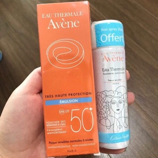 Kem chống nắng Avene Emulsion và xịt khoáng Avene Emulsion 50ml