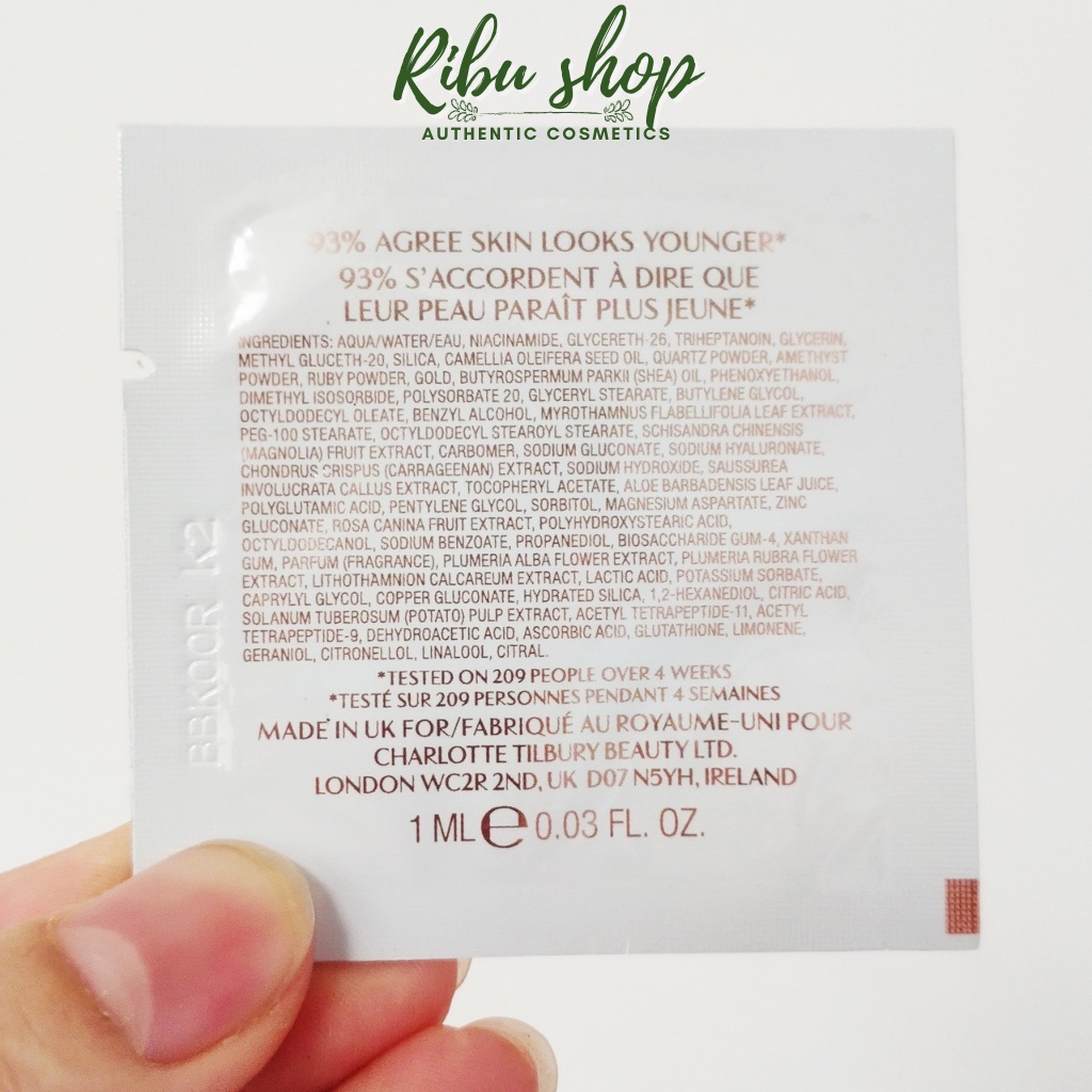 Sample mẫu thử tinh chất dưỡng trẻ hóa da Charlotte Tilbury magic serum crystal elixir 1ml - Ribu shop