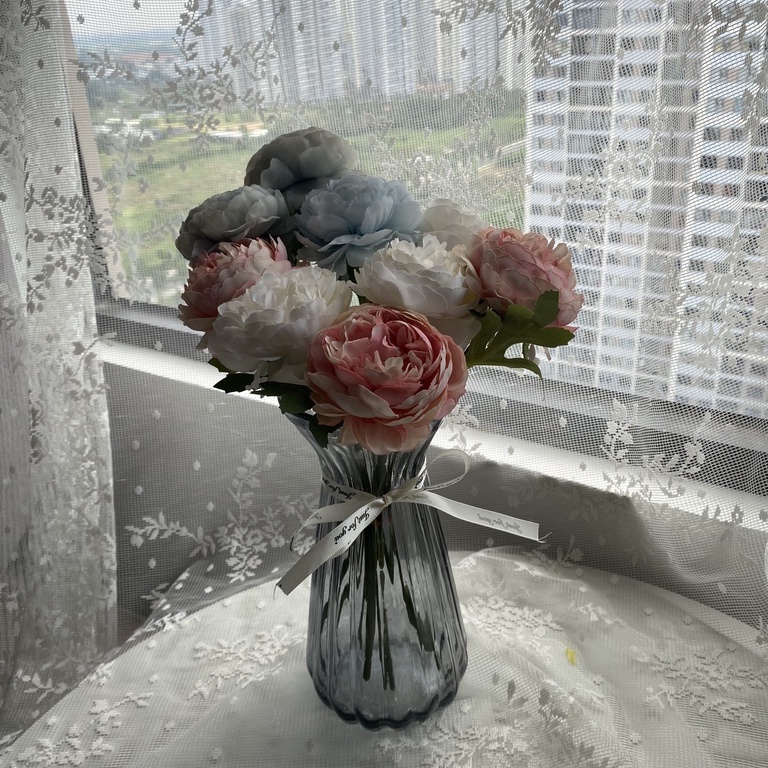 Combo lọ hoa hồng Pandora 9 bông trang trí nhà cửa