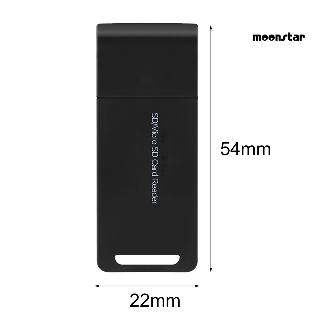 MO 2 in 1 Mini Portable USB2.0 TF/Micro-SD Memory Card Reader Adapter for Computer