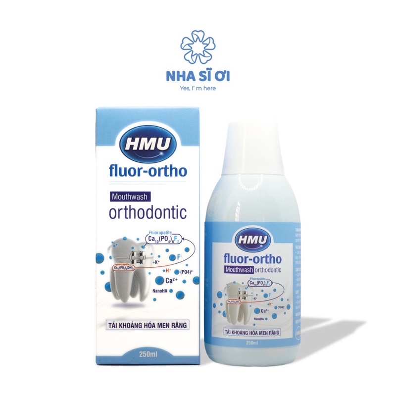 Nước súc miệng HMU Fluor - ortho cho người niềng răng Đại Học Y Hà Nội