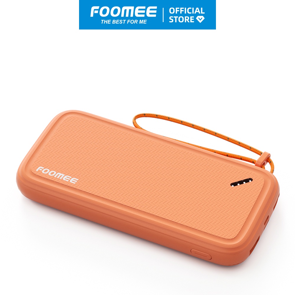 Pin sạc dự phòng 10000mAh FOOMEE AU10 - Đen/Trắng/Cam - Chất Liệu Chống Cháy Sạc 2 Thiết Bị Cùng Lúc - Hàng chính hãng