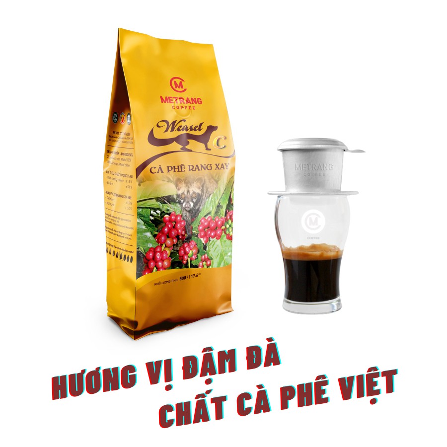 Cà phê Mê Trang Chồn rang xay (C) - Túi bột 500g