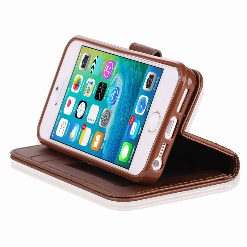 Ốp lưng da PU kiểu ví gập cho r iPhone 6S 6 Plus